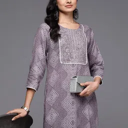 Indo Era Women Bandhani Printed Thread Work Kurta-image-77