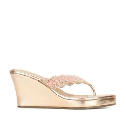 Marie Claire by Bata Women's Gold Thong Wedges-image-92