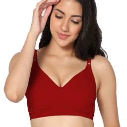 IN CARE Red Full Coverage Non-Wired T-Shirt Bra-picture-11