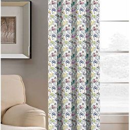 Aura White & Blue Mini Cycle Printed Light Blocking Window Curtain-image-41