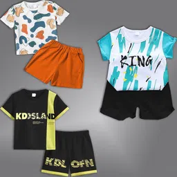 BAESD Unisex Kids Printed T-shirt with Shorts-image-79