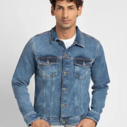 Spykar Blue Slim Fit Denim Jacket-45