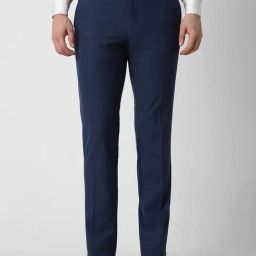 Van Heusen Navy Blue Slim Fit Trousers-image-17