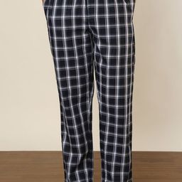 SleepZ by Raymond Checked Pure Cotton Straight-Leg Lounge Pant-image-96