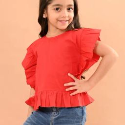 LilPicks Kids Red Solid Top-image-27