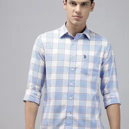 U.S. Polo Assn. Tailored Fit Checked Pure Cotton Casual Shirt-picture-46