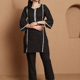 HERE&NOW Printed Pure Cotton Tunic With Trousers Co-Ords-picture-47