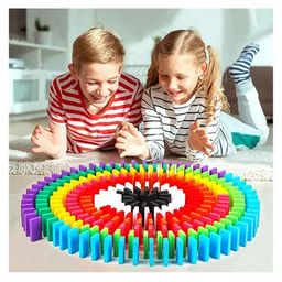 VGRASSP Wooden Domino Toy Multicolour - 120 Pieces-10