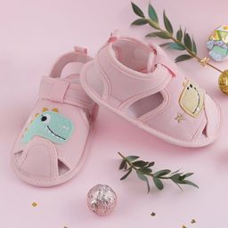 Baby Moo Dinosaur Velcro Closure Booties - Pink-27