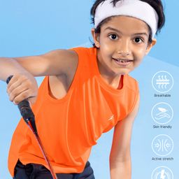 Pine Active Sleeveless Solid Colour Tee - Orange-image-28