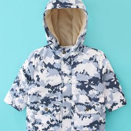 Kookie Kids Full Sleeves Hooded Padded Jacket Camouflage Print - White-image-50