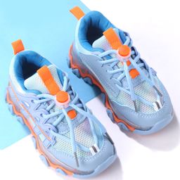 Cute Walk by Babyhug Lace Up Sneakers - Blue & Orange-image-90