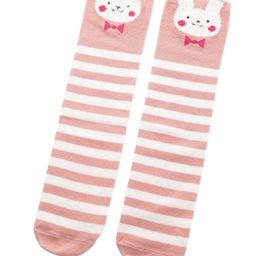 MOMISY 1 Pair of Baby Spring Winter And Autumn Combed Cotton Long Tube Knee-High Socks Suitable Age of 3 to 12 Years (PinkStripe, 3-12Y)-image-29