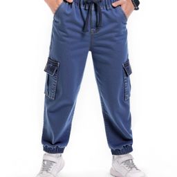 Pine Kids Denim Woven Full Length Washed Jogger Fit Jeans - Blue-image-93