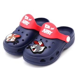 Svaar Tom & Jerry Featuring Characters Applique Detailed Perforated Clogs - Navy Blue-image-68