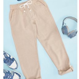 Pantaloons Junior Cotton Solid Pant - Beige-image-59