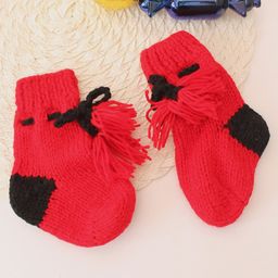 Woonie Handknitted Socks - Red-image-90