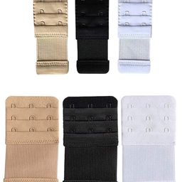 Fabme Pack Of 6 Solid Bra Extender Hooks - Skin White & Black-image-93
