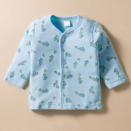 Tango Fleece Knit Full Sleeves Printed Jhabla - Aqua-picture-14