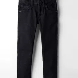 UCB Cotton Woven Full Length Solid Color Straight Fit Jeans - Black-picture-29