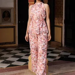 Ragavi Floral Printed Top With Trouser Co-Ords-picture-38