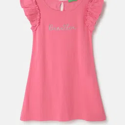 United Colors of Benetton Flutter Sleeve A-Line Dress-image-4