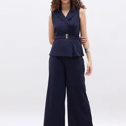Styli Blazer Top With Belt Detail & Wide Leg Tailored Trouser Co-Ords-image-40