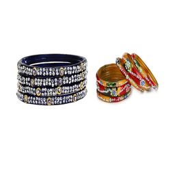 SOMIL Set of 22 Blue Alloy Bangles-image-75