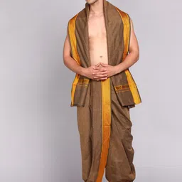 Ethazh Men Cotton Dhotis With Angavastram-36