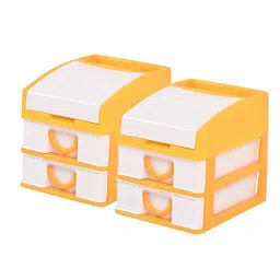 Kuber Industries Yellow 2 Pieces 3-Layer Multi-Utility Organisers image 2