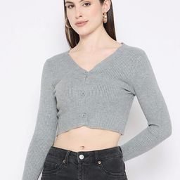 Camey Women Woollen Crop Cardigan-image-45