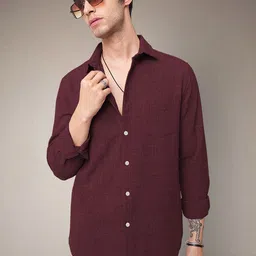 SAMRIZ Polyester Long Sleeves Solid Men's Shirt-picture-45