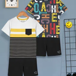 HELLCAT Boys Printed T-shirt with Shorts-36