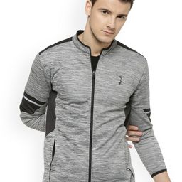 Campus Sutra Men Grey Self Design Lightweight Sporty Jacket-image-64