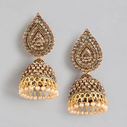 Anouk Gold Plated Pearl Studded Jhumkas Earrings-28