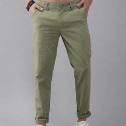 Roadster Men Green Solid Slim Fit Regular Trousers-picture-46