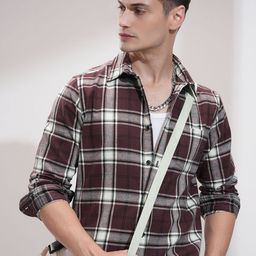 HIGHLANDER Men Opaque Checked Casual Shirt-image-86