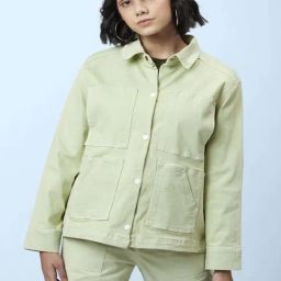 SF Jeans by Pantaloons Green Cotton Comfort Fit Jacket-picture-37