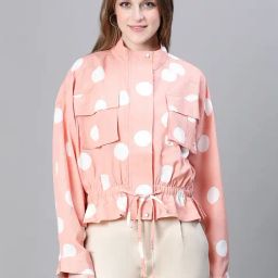 Oxolloxo Peach & White Polka Dot Jacket-image-74