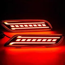 Auto Pearl Car LED Rear Bumper DRL Brake Light Cat Eye Reflector (Type F) for Creta 2019-2