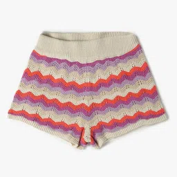 GAP Girls Striped Regular Fit Pure Cotton Crochet Shorts-image-43