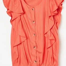 Fame Forever by Lifestyle Kids Coral Cotton Striped Top-image-45