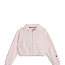 Tommy Hilfiger Kids Faint Pink Regular Fit Full Sleeves Hoodie-image-12