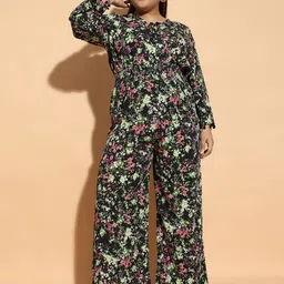 Oxolloxo Floral Printed Basic Jumpsuit-56