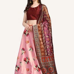 Kaizen TEXO FAB Floral Printed Semi-Stitched Lehenga & Unstitched Blouse With Dupatta-picture-24