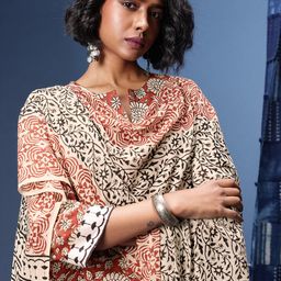 Taavi Ethnic Motifs Printed Bagru Kurta with Trousers & Dupatta-4