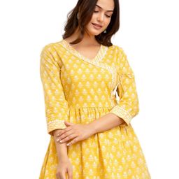 DMP FASHION Print Cotton Empire Longline Top-image-92
