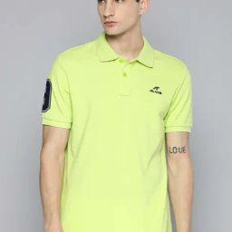 ALCIS Lime Green Slim Fit Sports Polo T-Shirt-image-70