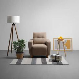 Sleepyhead Yolo Coco Brown Fabric 1 Seater Sofa-image-19