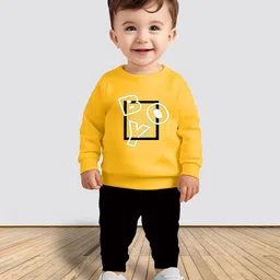 MITANSH Kids Typography Printed Round Neck T-shirt With Trousers-picture-46